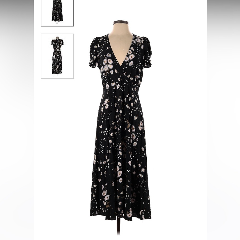 Madewell black floral dress